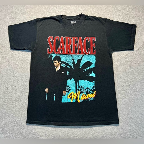 American Classics Other - Scarface Miami Tony Montana T-Shirt Large Black Retro Movie Tee 80s